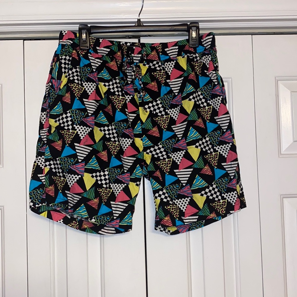 80s retro print men’s shorts size large 7in inseam